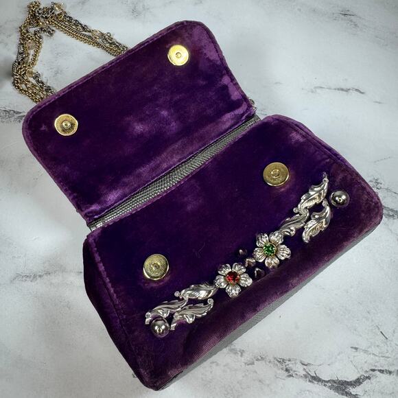 Dolce & Gabanna Velvet Bag Miss Sicily Runway purse Rare 2016 Lizard Metal D&G - Picture 4 of 16